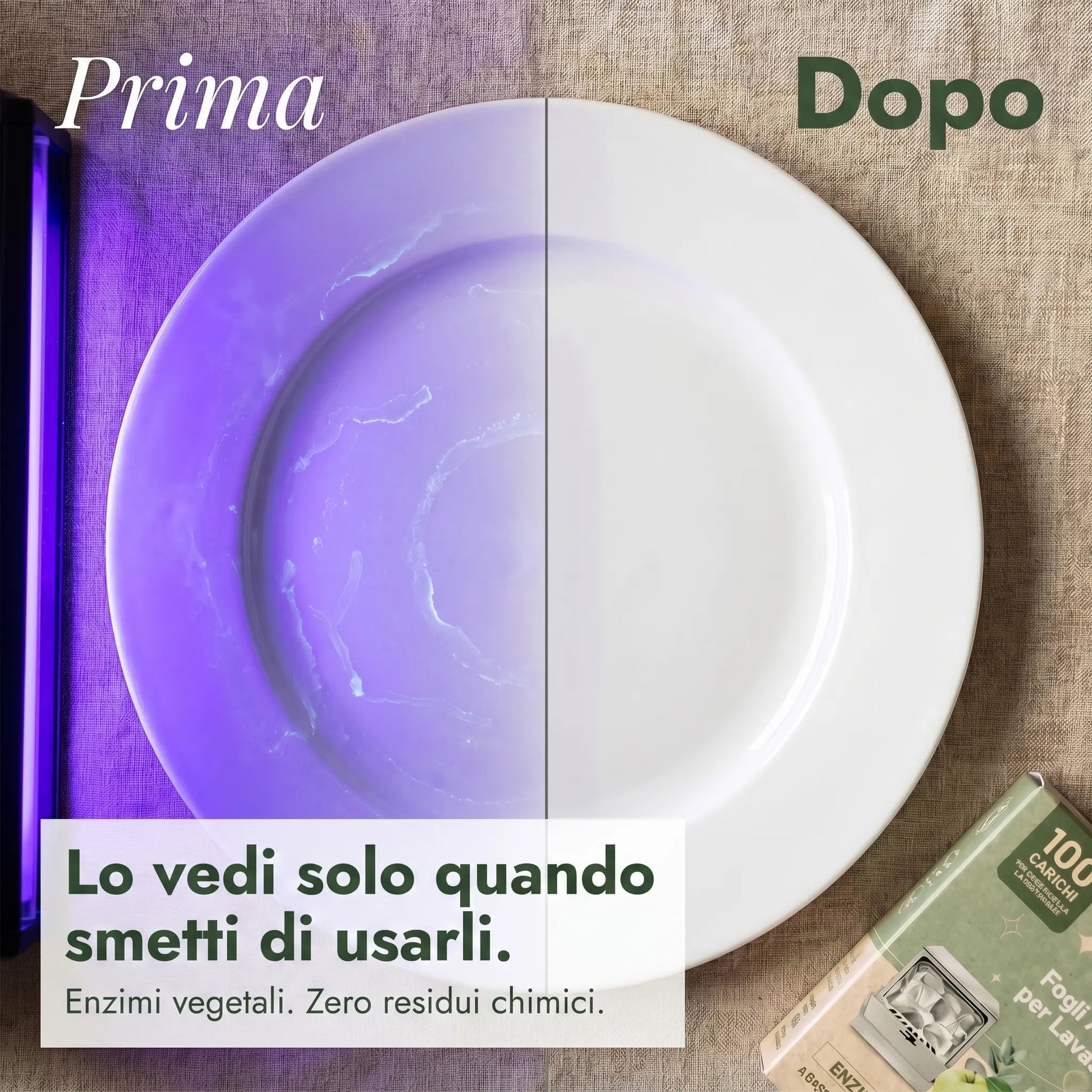 Piatti splendenti senza microplastiche